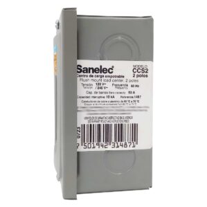 Centro de carga de sobreponer 2 polos Sanelec