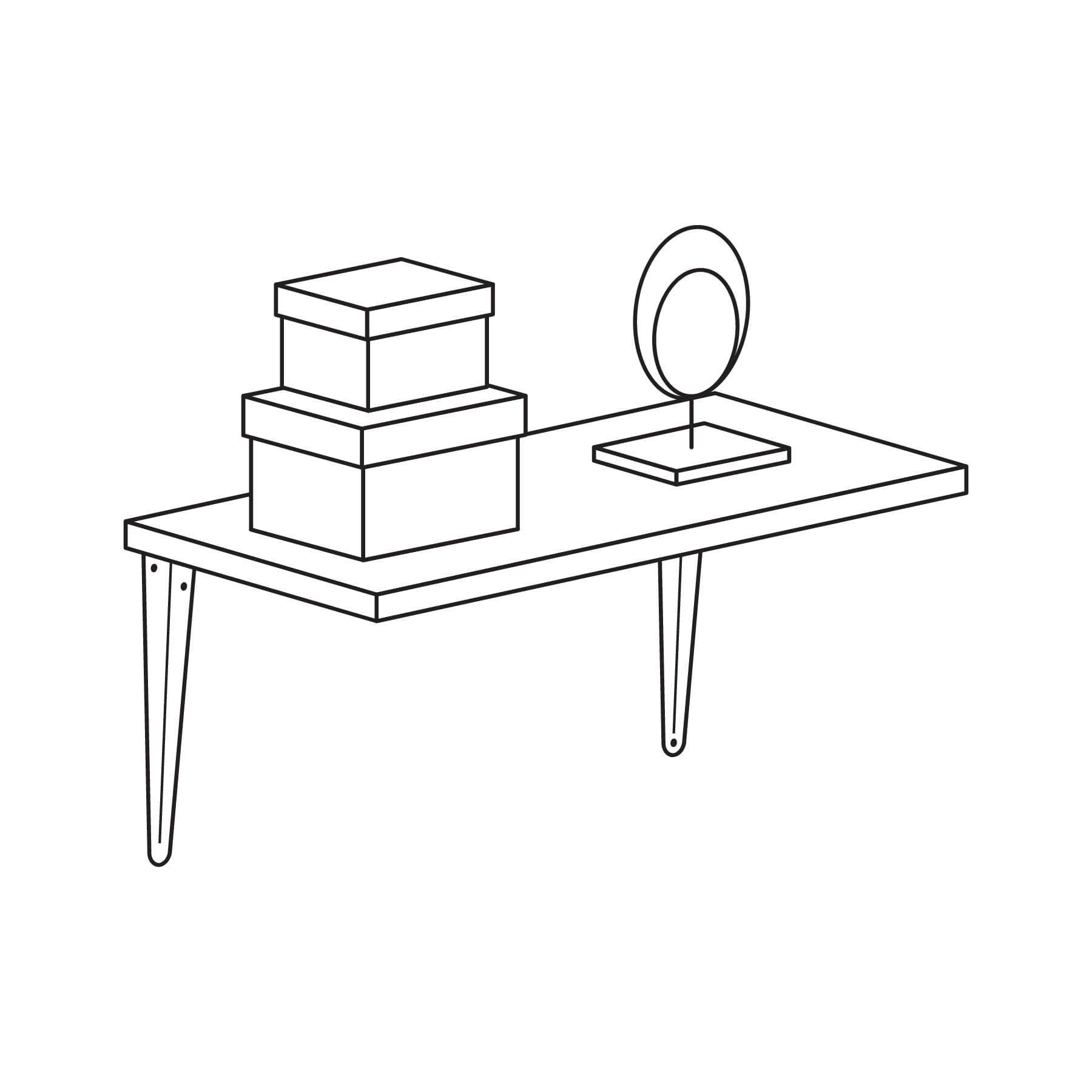 Mensula de acero 6x8" 15x20cm Blanca