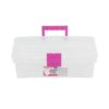 Caja Multiusos Cosmetiquera 14" 35cm Trasparente Rosa