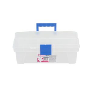 Caja Multiusos Cosmetiquera 14" 35cm Trasparente Azul