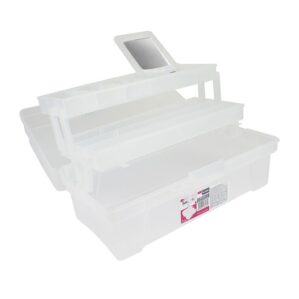 Caja Multiusos Cosmetiquera 14" 35cm Trasparente Azul