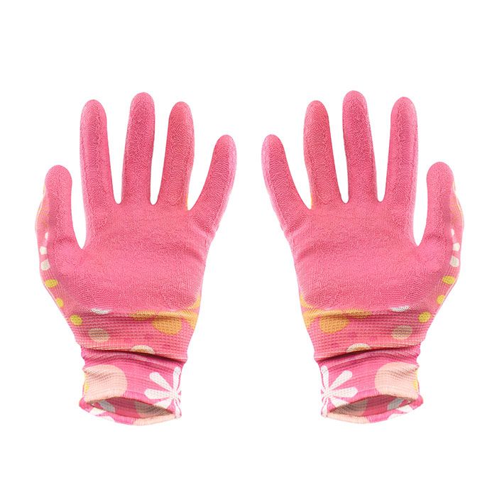 Guantes de Jardineria Mujer Nitrilo Chicos Rosas