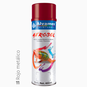 Pintura en aerosol Rojo Metalico Alvamex
