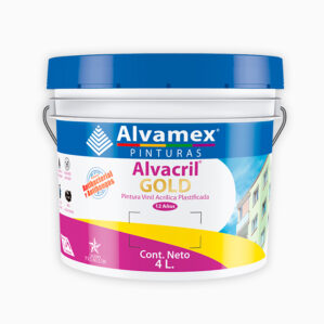 Galon Pintura Vinilica Alvacril Plastificada Sanitada Blanco 4L