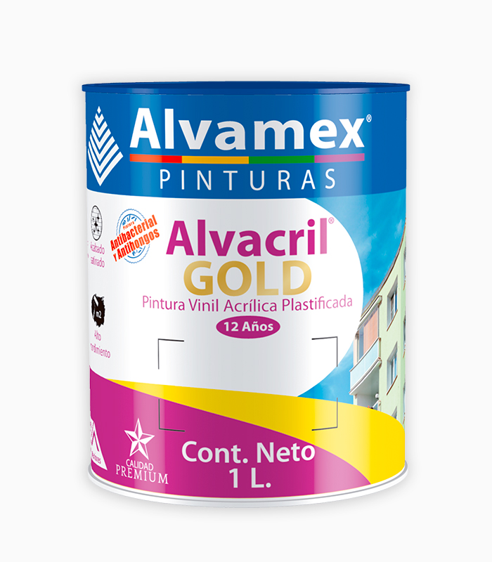 Pintura Vinilica Alvacril Plastificada Sanitada Blanco 1L