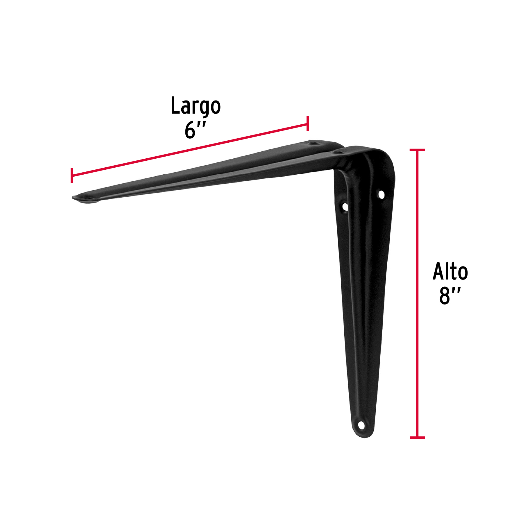 Mensula de acero 6x8" 15x20cm Negra