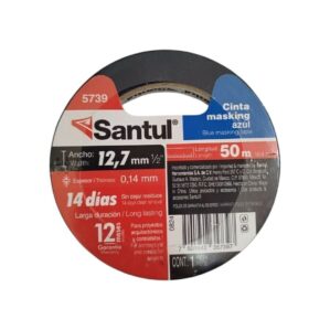 Masking tape 1/2" de 50m azul para pintor Santul