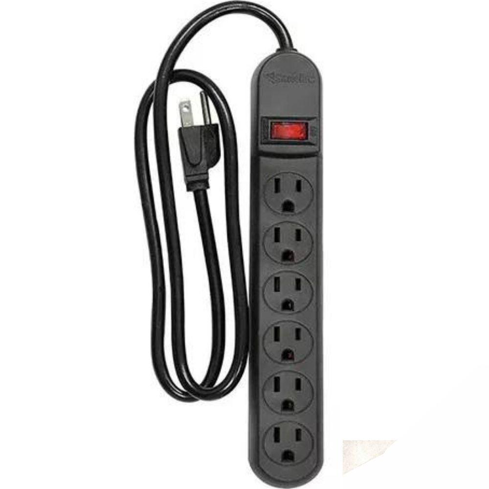 Barra Multicontacto 6 entradas con Supresor de Picos