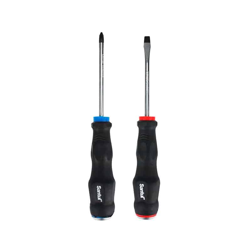 Juego de 2 Piezas de Desarmador de golpe de 1/4" Plano y Cruz