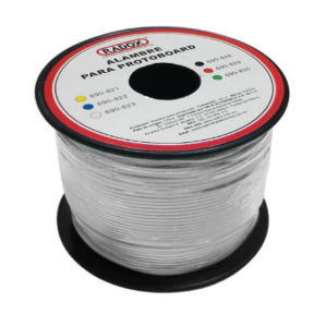 Rollo 100m Alambre Estañado Blanco Cal. 24 Protoboard