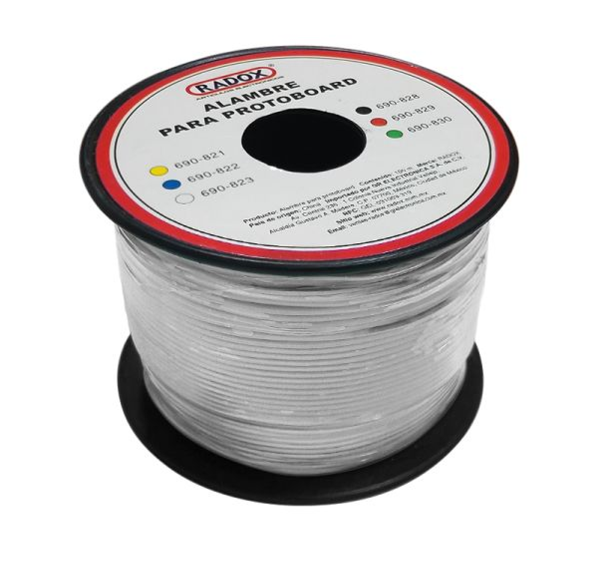 Rollo 100m Alambre Estañado Blanco Cal. 24 Protoboard