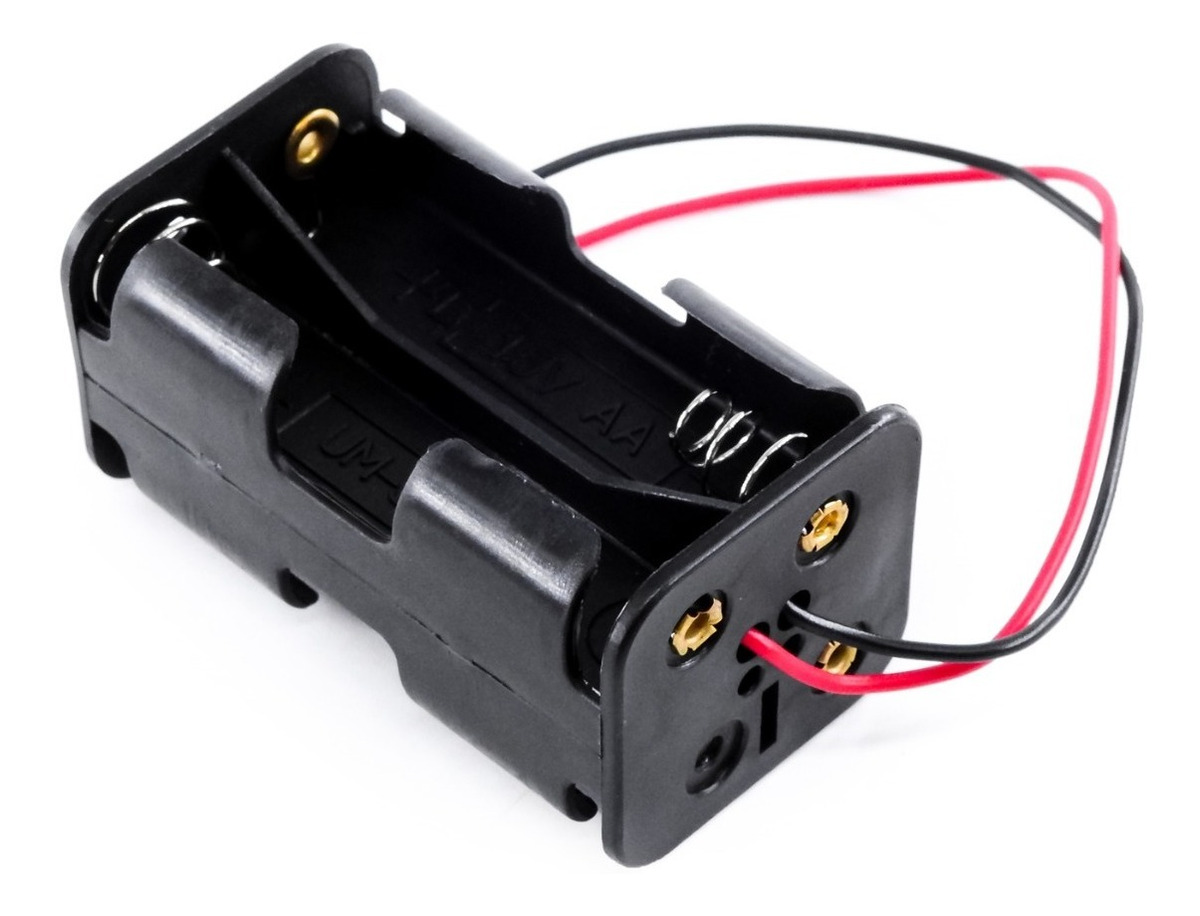 Porta Pilas Rectangular Para 4 Pilas AA