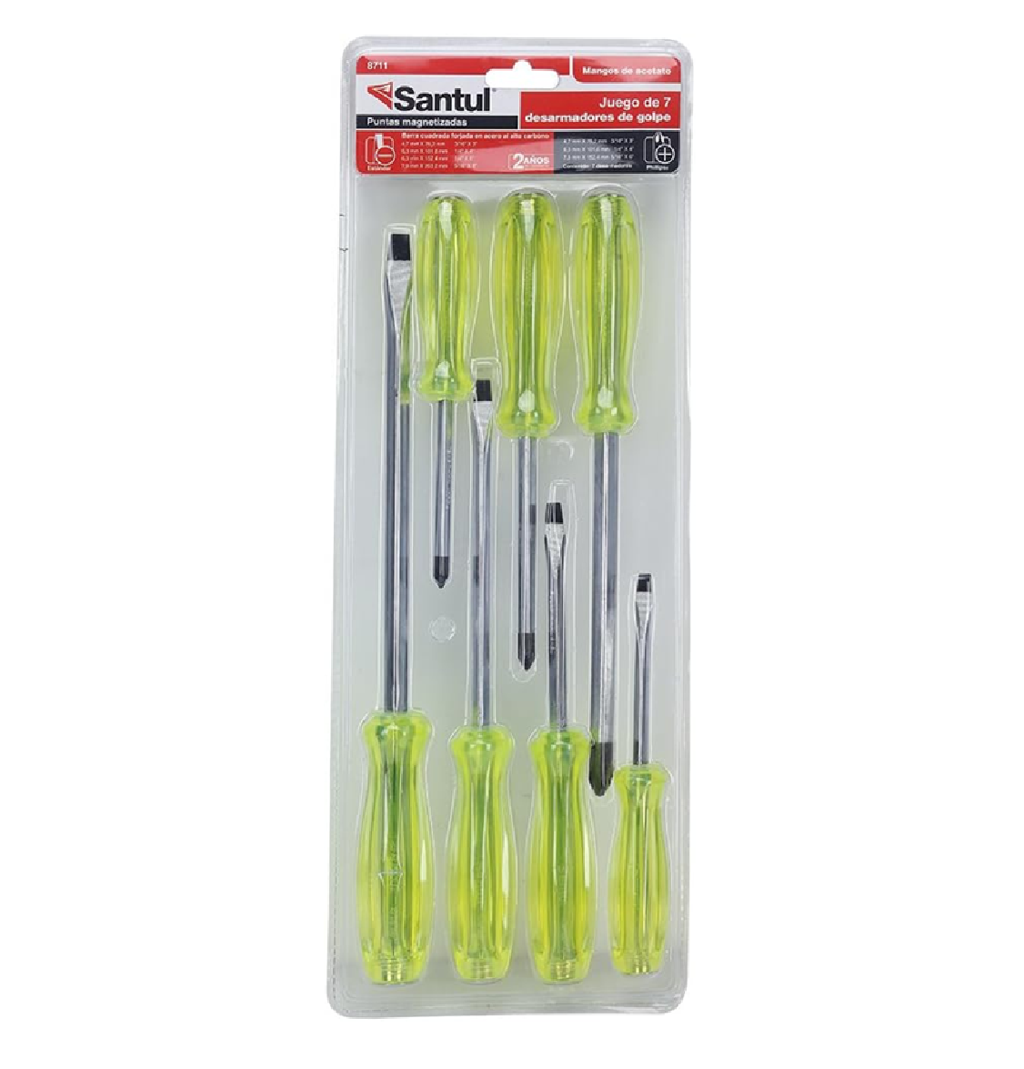 Juego de desarmadores de impacto 7 piezas Santul