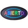 Anuncio Letrero Luminoso Led Ovalo Grande "ABIERTO" 48x25x2.5CM