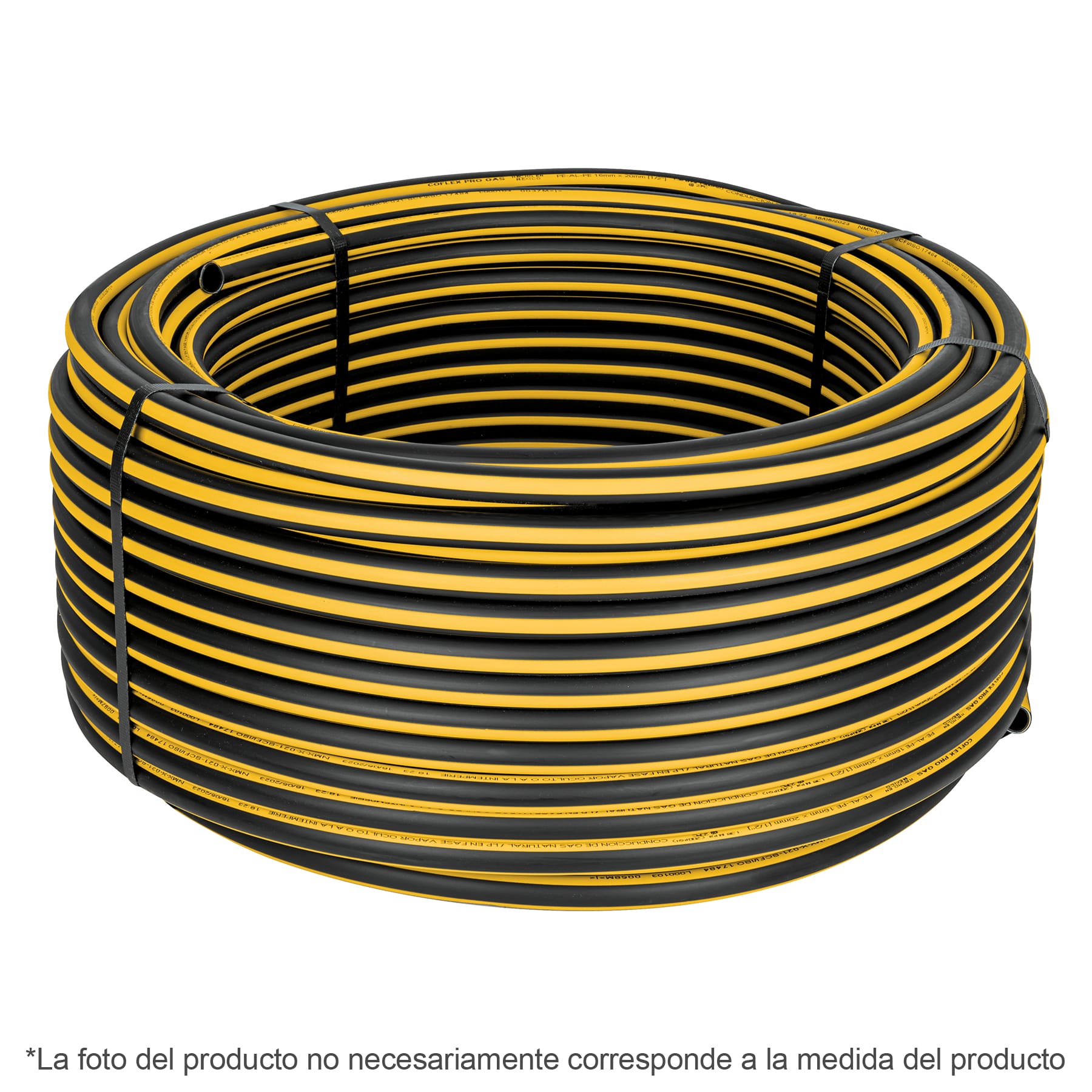 Rollo de 100m manguera para gas de 3/8" PE AL PE