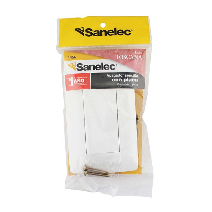 Placa Armada Apagador Sencillo Toscana Blanco