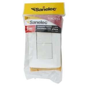 Placa Armada Apagador Sencillo y de Escalera Toscana Blanco