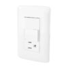Placa Armada Contacto y Apagador Doble Toscana Blanco