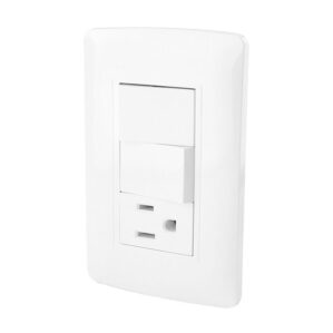 Placa Armada Contacto y Apagador Doble Toscana Blanco