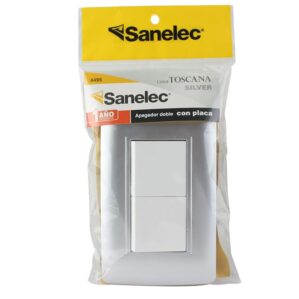 Placa Armada Doble Apagador Toscana Plata