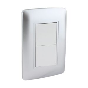 Placa Armada Apagador Sencillo y Escalera Toscana Plata