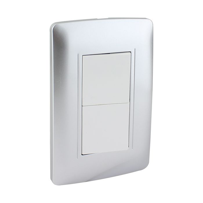 Placa Armada Apagador Sencillo y Escalera Toscana Plata