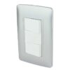 Placa Armada Triple Apagador Toscana Plata
