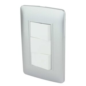 Placa Armada Triple Apagador Toscana Plata