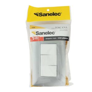 Placa Armada Triple Apagador Toscana Plata