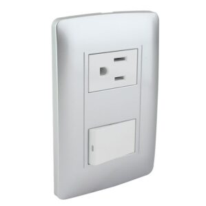 Placa Armada Apagador y Contacto Toscana Plata