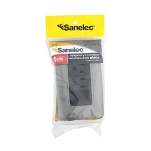 Placa Armada Apagador y Doble Contacto Toscana Grafito