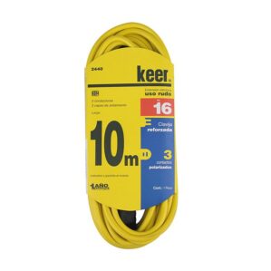 Extension electrica uso rudo de 10m 2x16 hasta 7A