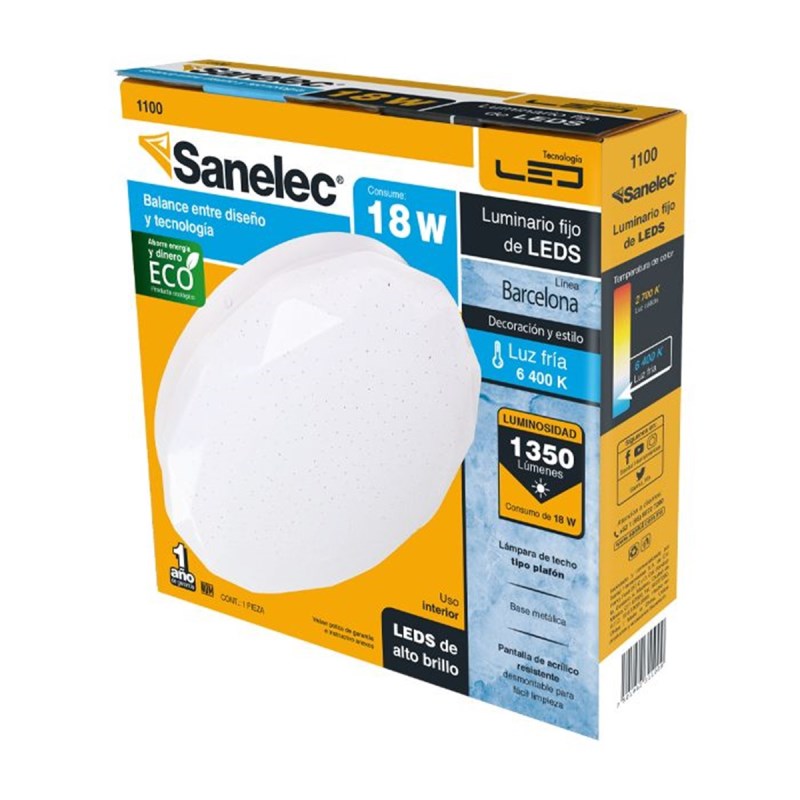 Lampara Led Tipo Plafon Redondo 18w Sobreponer Barcelona