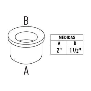 Chupon Fregadero de hule de 2" a 1-1/2"