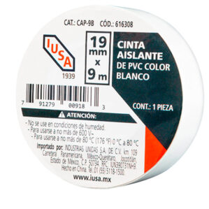 Cinta de aislar de 9m blanca iusa