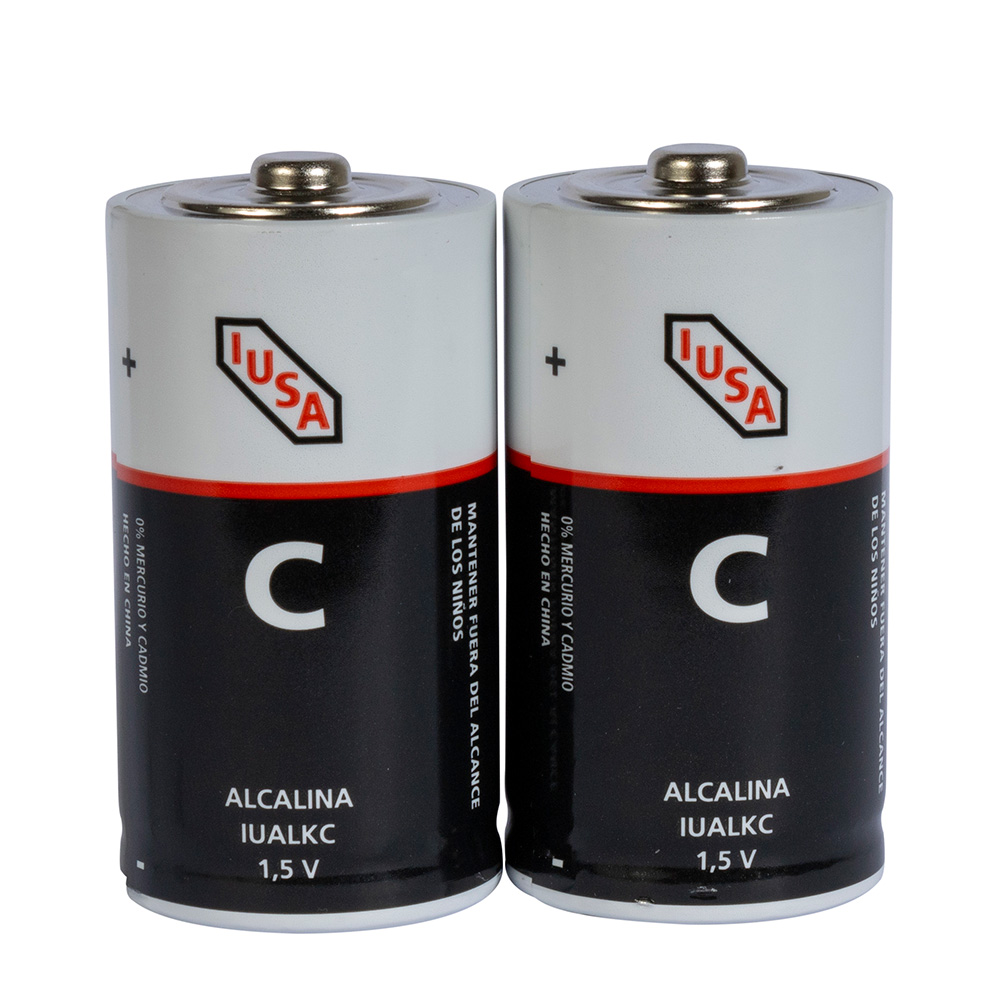 Paquete de 2 Piezas de Pila Alcalina Tipo C iusa