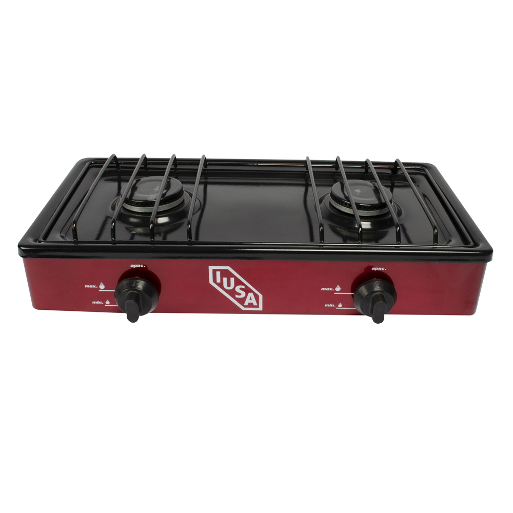 Parrilla estufa de gas de sobreponer 2 quemadores Vino iusa