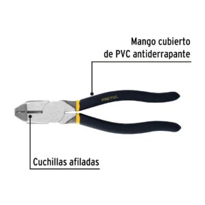 Pinza Pesada de Electricista 8" Pretul Blister