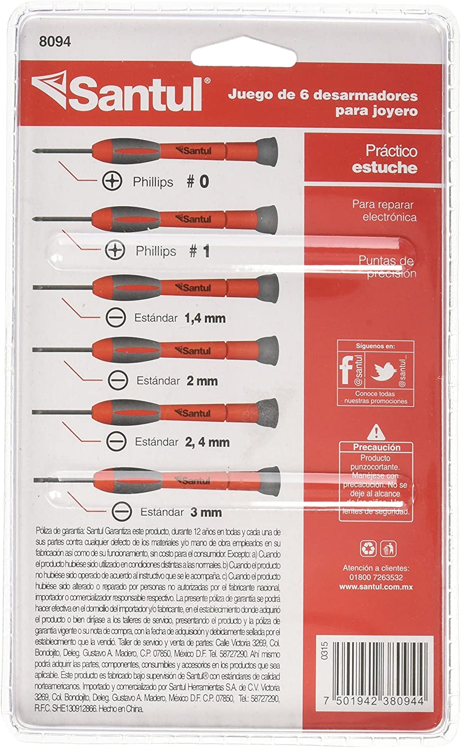 Juego Joyero de desarmadores de precision 6 piezas