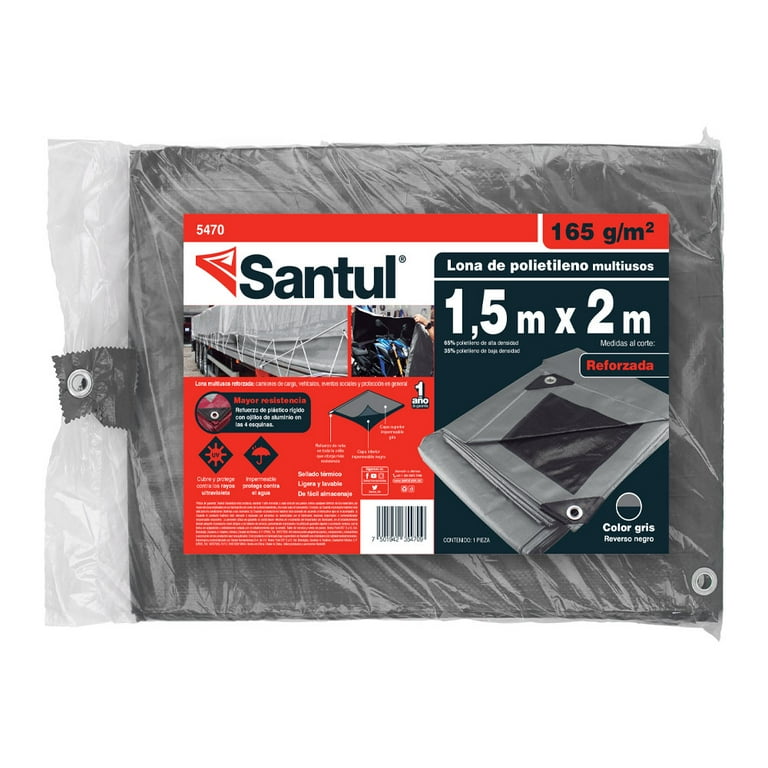 Lona Reforzada de 1.5x2m Gris
