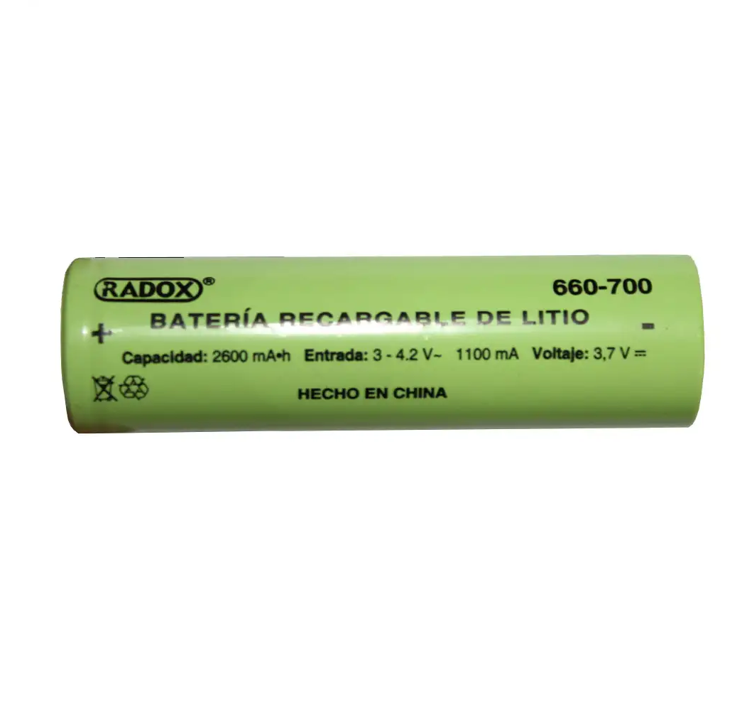 Bateria recargable Li-ion 2600 mAh tipo 18650