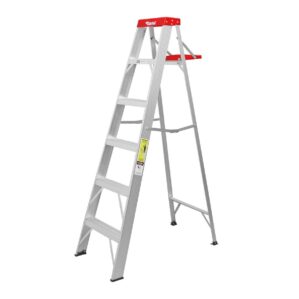 Escalera de tijera 150kg 5 Escalones Altura 1.8m Alcance 3m Reforzada