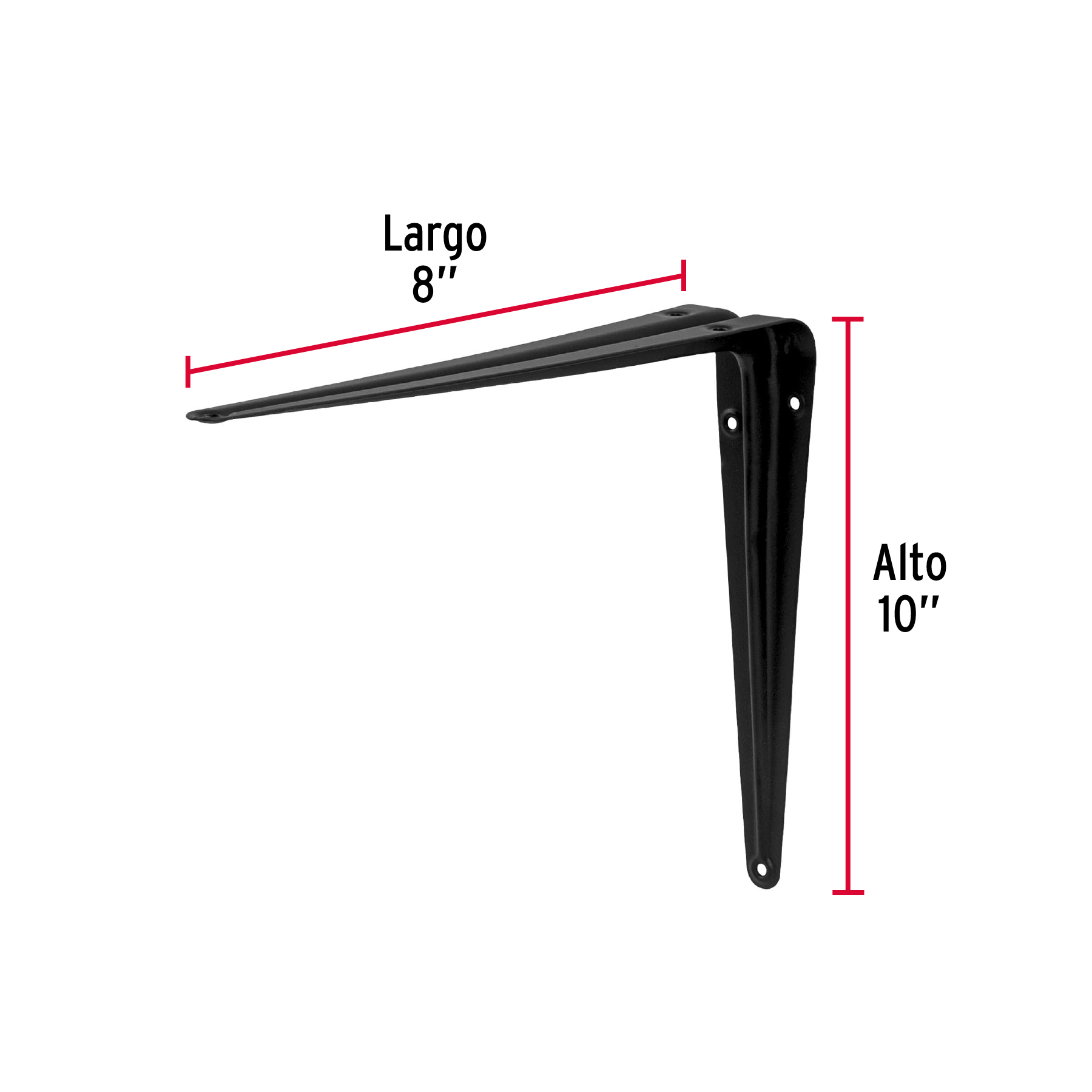 Mensula de acero 8x10" 20x25cm Negra