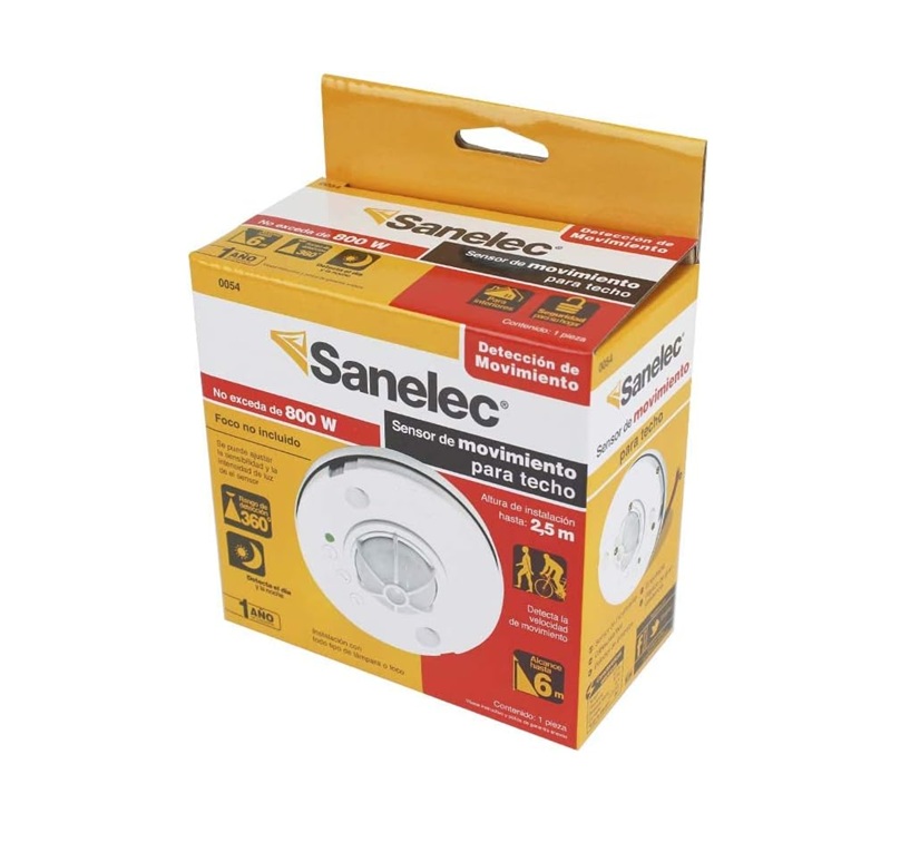 Sensor movimiento para techo 360° alcance de 6m