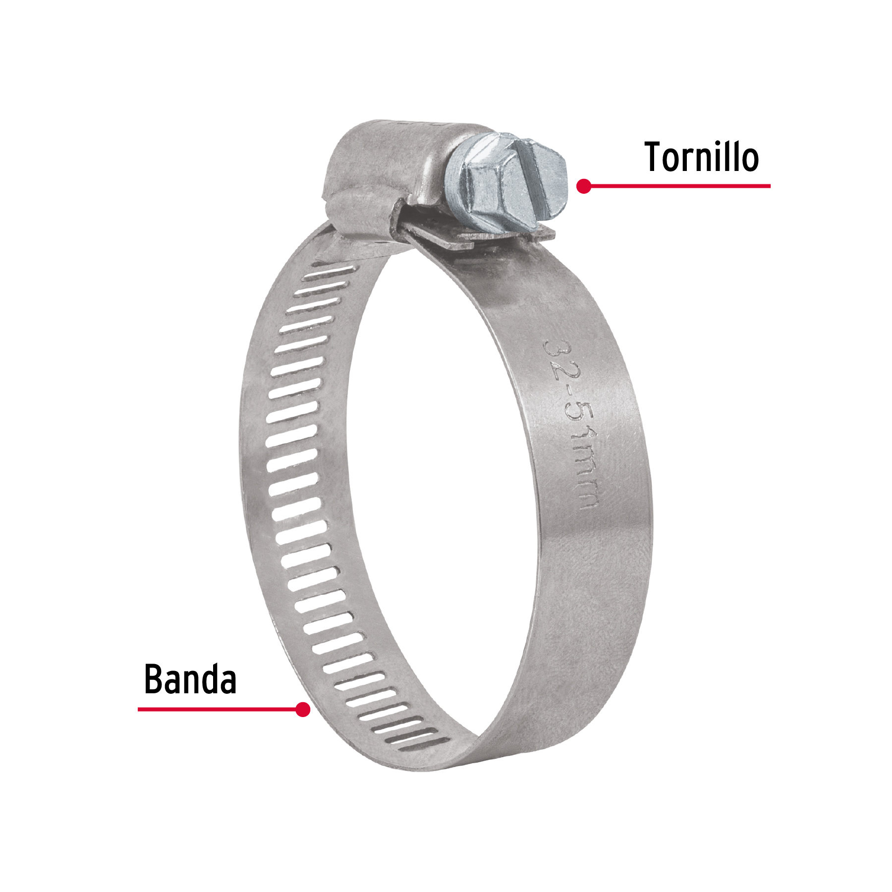 Pack 10 Pzas Abrazadera sin fin reforzada de 1-1/4 a 2"
