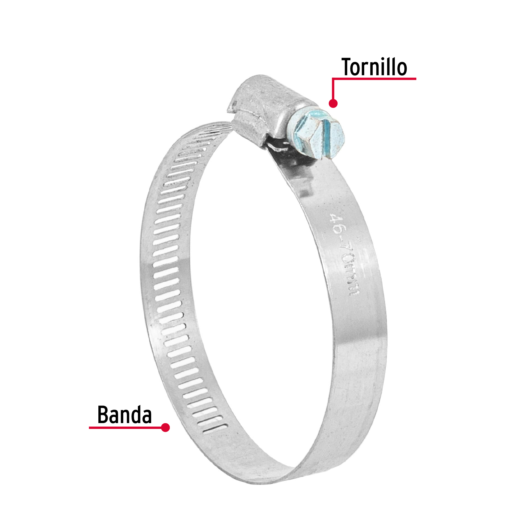 Pack 5 Pzas Abrazadera sin fin reforzada de 1-13/16 - 2-3/4"