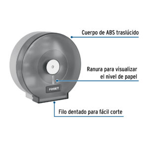 Dispensador Portarollo papel ABS humo