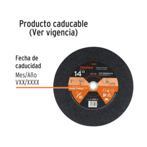 Disco para corte de metal tipo 41 diametro de 14