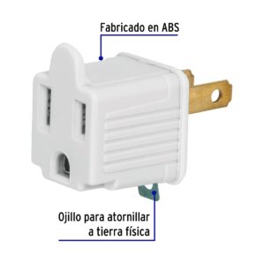 Adaptador Para Contacto Luz de 3 a 2 Blanco Volteck