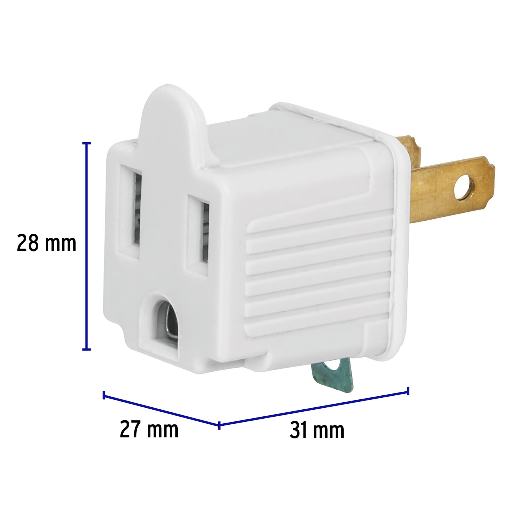 Adaptador Para Contacto Luz de 3 a 2 Blanco Volteck
